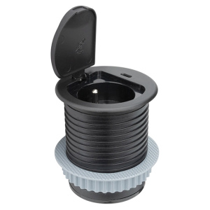 Bloc prise encastrable avec clapet 1 prise 220V + 1 USB-C - D60 mm