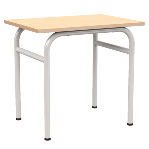 Table DELTA plateau ép.21 mm stratifié chant bois piètement époxy - 70x50 cm - T4 - Hêtre miel/gris RAL 7035