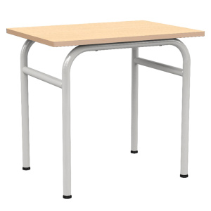 Table DELTA plateau ép.21 mm stratifié chant bois piètement époxy - 70x50 cm - T4 - Hêtre miel/gris RAL 7035