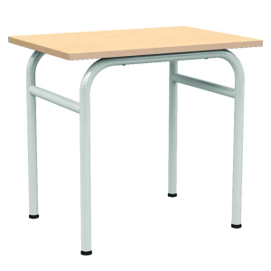 Table DELTA plateau ép.21 mm stratifié chant bois piètement époxy - 70x50 cm - T4 - Hêtre miel/gris RAL 7035