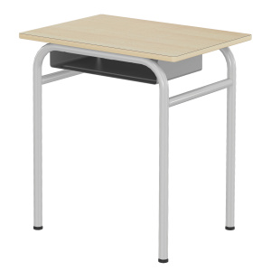 Table DELTA casier plateau ép.21 mm stratifié chant bois piètement époxy - 70x50 cm - T6