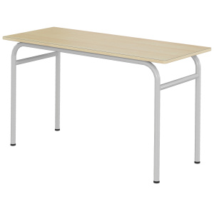 Table DELTA plateau ép.21 mm stratifié chant bois piètement époxy - 130x50 cm - T6
