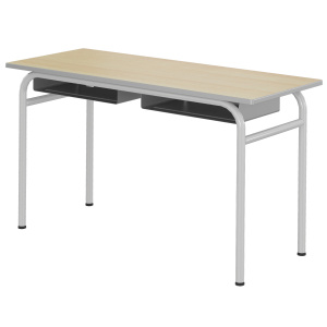 Table DELTA casier plateau ép.21 mm stratifié chant polyuréthane piètement époxy - 130x50 cm - T6