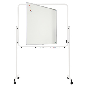 Tableau pivotant blanc pour feutre piètement époxy - L139xP60xH200 cm - Blanc RAL 9010