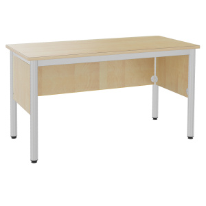 Chaire de professeur NOVA plateau ép.21 mm stratifié chant bois piètement époxy - 135x64 cm - T6 - Hêtre miel/gris RAL 9006