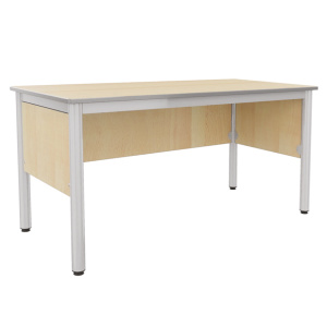 Chaire de professeur NOVA plateau ép.21 mm stratifié chant polyuréthane gris piètement époxy - 135x64 cm - T6 - Hêtre miel/gris RAL 9006