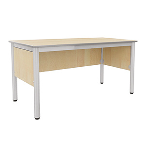 Chaire de professeur NOVA plateau ép.21 mm stratifié chant polyuréthane gris piètement époxy - 135x64 cm - T6 - Hêtre miel/gris RAL 9006