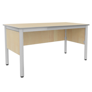 Chaire de professeur NOVA plateau ép.21 mm stratifié chant polyuréthane gris piètement époxy - 135x64 cm - T6 - Hêtre miel/gris RAL 9006