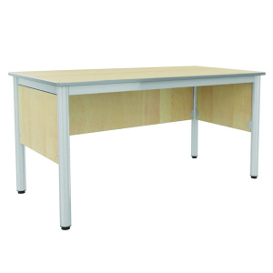 Chaire de professeur NOVA plateau ép.21 mm stratifié chant polyuréthane gris piètement époxy - 135x64 cm - T6 - Hêtre miel/gris RAL 9006