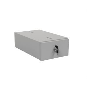 Caisson 1 tiroir NOVA mélaminé - L32xP55xH16,5 cm - Gris perle/dauphin