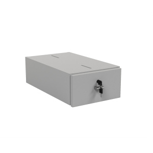 Caisson 1 tiroir NOVA mélaminé - L32xP55xH16,5 cm - Gris perle/dauphin
