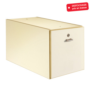 Caisson 1 tiroir dossiers suspendus NOVA mélaminé - L32xP55xH35 cm - Ivoire/Coquille d'uf