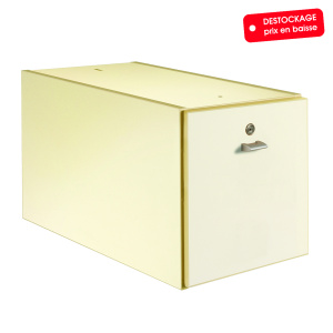 Caisson 1 tiroir dossiers suspendus NOVA mélaminé - L32xP55xH35 cm - Ivoire/Coquille d'uf