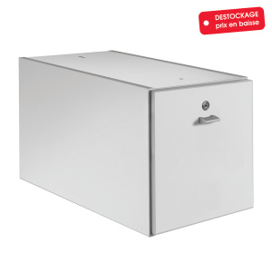 Caisson 1 tiroir dossiers suspendus NOVA mélaminé - L32xP55xH35 cm - Gris perle/dauphin