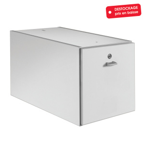 Caisson 1 tiroir dossiers suspendus NOVA mélaminé - L32xP55xH35 cm - Gris perle/dauphin