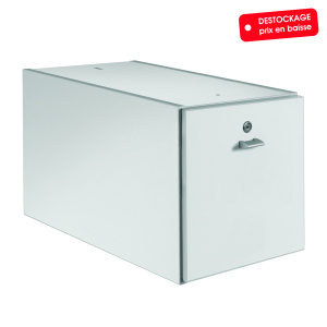 Caisson 1 tiroir dossiers suspendus NOVA mélaminé - L32xP55xH35 cm - Gris perle/dauphin