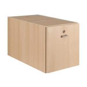 Caisson 1 tiroir dossiers suspendus NOVA mélaminé - L32xP55xH35 cm - Hêtre miel