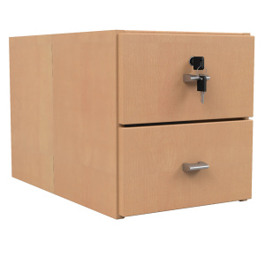 Caisson 2 tiroirs NOVA mélaminé - L32xP55xH35 cm - Aulne naturel