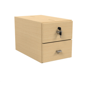 Caisson 2 tiroirs NOVA mélaminé - L32xP55xH35 cm - Hêtre miel