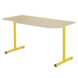 Table ESPACE plateau stratifié ép.24 mm chant bois piètement époxy - 140x60 cm - T6