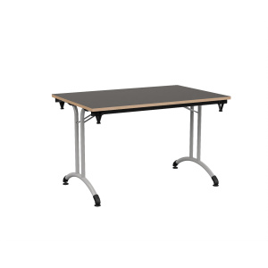 Table pliante VOLGA plateau ép.24 mm stratifié chant bois piètement époxy - 120x70 cm - T6