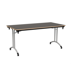 Table pliante VOLGA plateau ép.24 mm stratifié chant bois piètement époxy - 160x70 cm - T6
