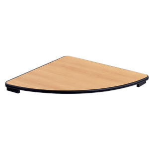 Rallonge VOLGA plateau ép.24 mm stratifié chant bois - 1/4 R 80 cm - T6