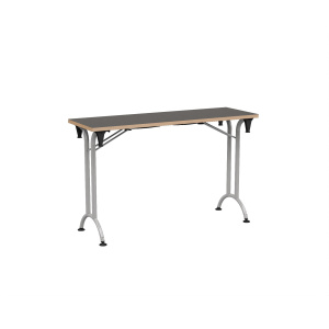 Table pliante VOLGA plateau ép.24 mm stratifié chant bois piètement époxy - 120x40 cm - T6
