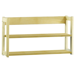 Étagère murale DREUX 2 tablettes mélaminé structure bois incolore - L91xP25xH50 cm - Hêtre de Bavière