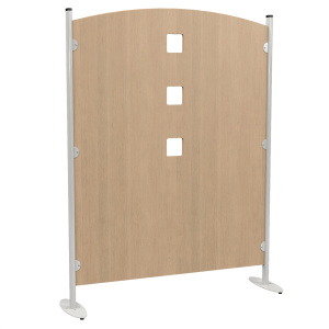 Claustra cubes ép.21 mm stratifié MDF chant vernis piètement époxy - L120xP30xH160 cm