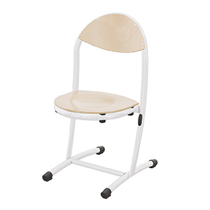 Chaise HÉLIA assise et dossier bois Blueprotech® piètement époxy - T3 - Gris RAL 7035
