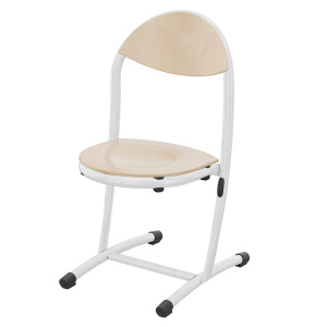 Chaise HÉLIA assise et dossier bois Blueprotech® piètement époxy - T3 - Gris RAL 7035