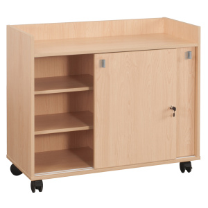 Meuble SAXO mobile 2 portes coulissantes mélaminé - L104,5xP45xH91,8 cm - Hêtre miel