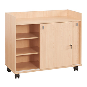 Meuble SAXO mobile 2 portes coulissantes mélaminé - L104,5xP45xH91,8 cm - Hêtre miel