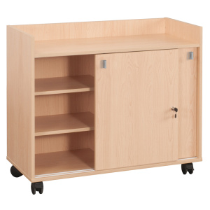 Meuble SAXO mobile 2 portes coulissantes mélaminé - L104,5xP45xH91,8 cm - Hêtre miel