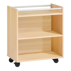 Desserte PICCOLO mobile mélaminé - L80xP45xH91,8 cm - Hêtre miel/Gris alu RAL 9006