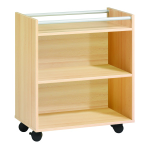 Desserte PICCOLO mobile mélaminé - L80xP45xH91,8 cm - Hêtre miel/Gris alu RAL 9006