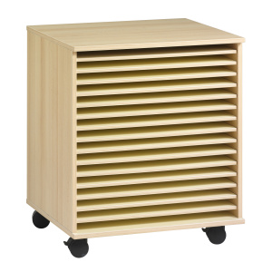 Meuble à dessins PICCOLO mobile 15 cases mélaminé - L73,5xP60xH85,6 cm - Hêtre miel