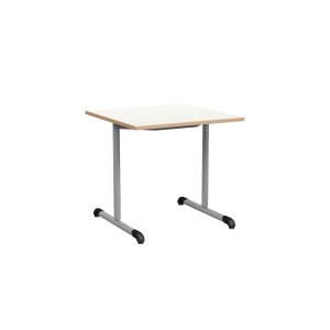 Table BANDANA DL plateau ép.24 mm stratifié chant bois piètement époxy - 80x80 cm - T6