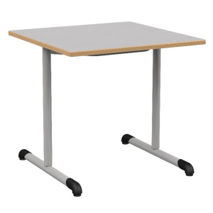 Table BANDANA DL plateau ép.24 mm stratifié chant polyuréthane piètement époxy - 80x80 cm - T6