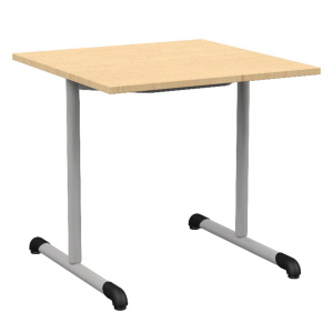 Table BANDANA DL plateau ép.19 mm mélaminé chant ABS piètement époxy - 80x80 cm - T6