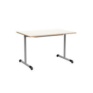 Table BANDANA DL plateau ép.24 mm stratifié chant bois piètement époxy - 120x60 cm - T6