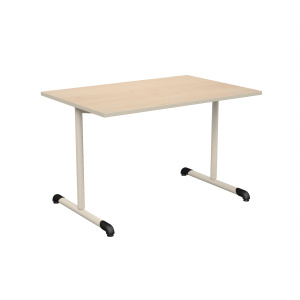 Table BANDANA DL plateau ép.24 mm stratifié chant polyuréthane piètement époxy - 120x80 cm - T6