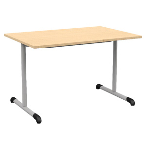 Table BANDANA DL plateau antibruit ép.24 mm stratifié chant ABS ép.2 mm piètement époxy - 120x80 cm - T6