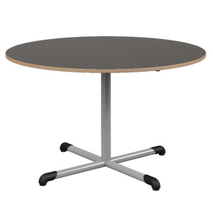 Table BANDANA plateau ép.24 mm stratifié chant bois piètement central époxy - D120 cm - T6