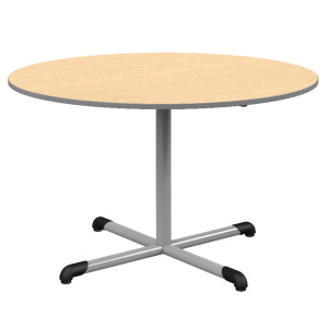 Table BANDANA plateau ép.24 mm stratifié chant polyuréthane piètement central époxy - D120 cm - T6
