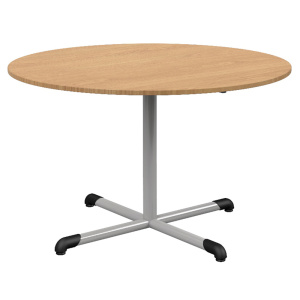 Table BANDANA plateau antibruit ép.24 mm stratifié chant ABS ép.2 mm piètement central époxy - D120 cm - T6