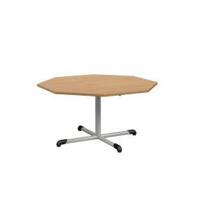 Table BANDANA plateau ép.24 mm stratifié chant ABS piètement central époxy - octogonale 120 cm - T6
