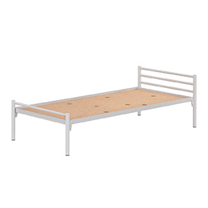 Lit ZEBRA sommier aggloméré piètement époxy - 80x190 cm - Gris alu RAL 9006