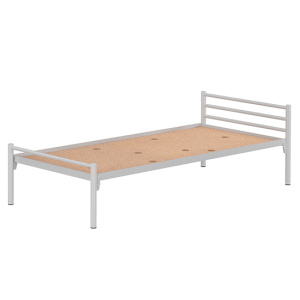 Lit ZEBRA sommier aggloméré piètement époxy - 80x190 cm - Gris alu RAL 9006